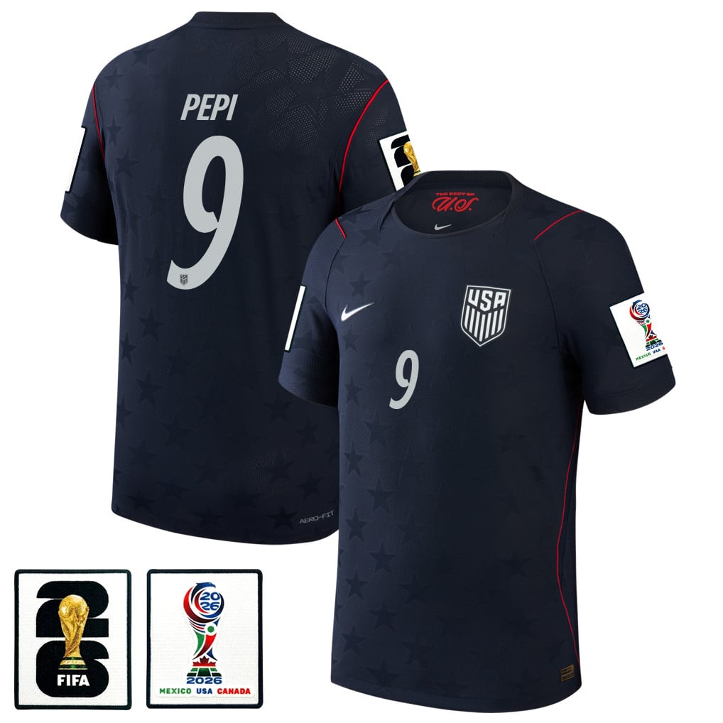 Ricardo Pepi 9 USMNT 2026 Away Match Jersey - Blue Men