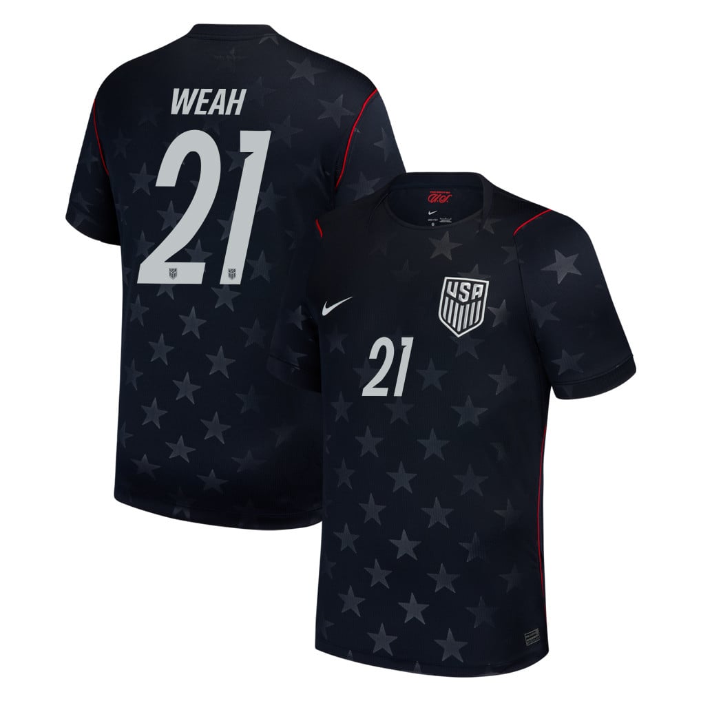 Timothy Weah 21 USMNT 2026 Away Stadium Game Jersey - Blue Men