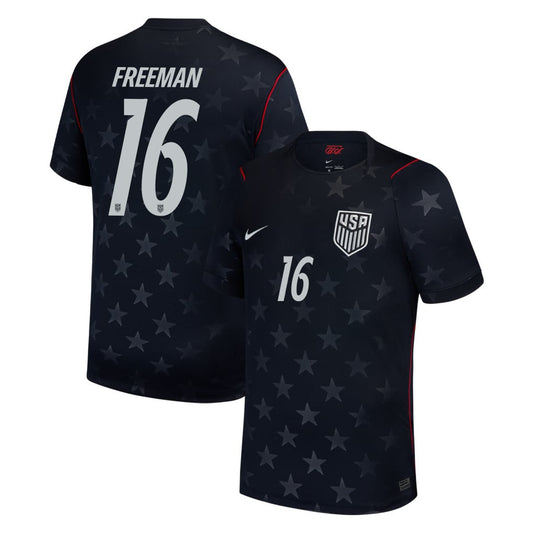 Alex Freeman 16 USMNT 2026 Away Stadium Game Jersey - Blue Men