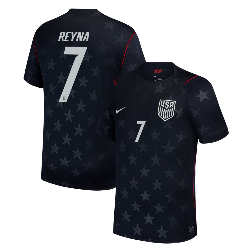 Giovanni Reyna 7 USMNT 2026 Away Stadium Game Jersey - Blue Men