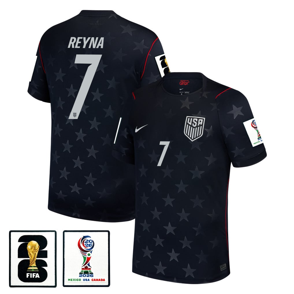 Giovanni Reyna 7 USMNT 2026 Away Stadium Game Jersey - Blue Men