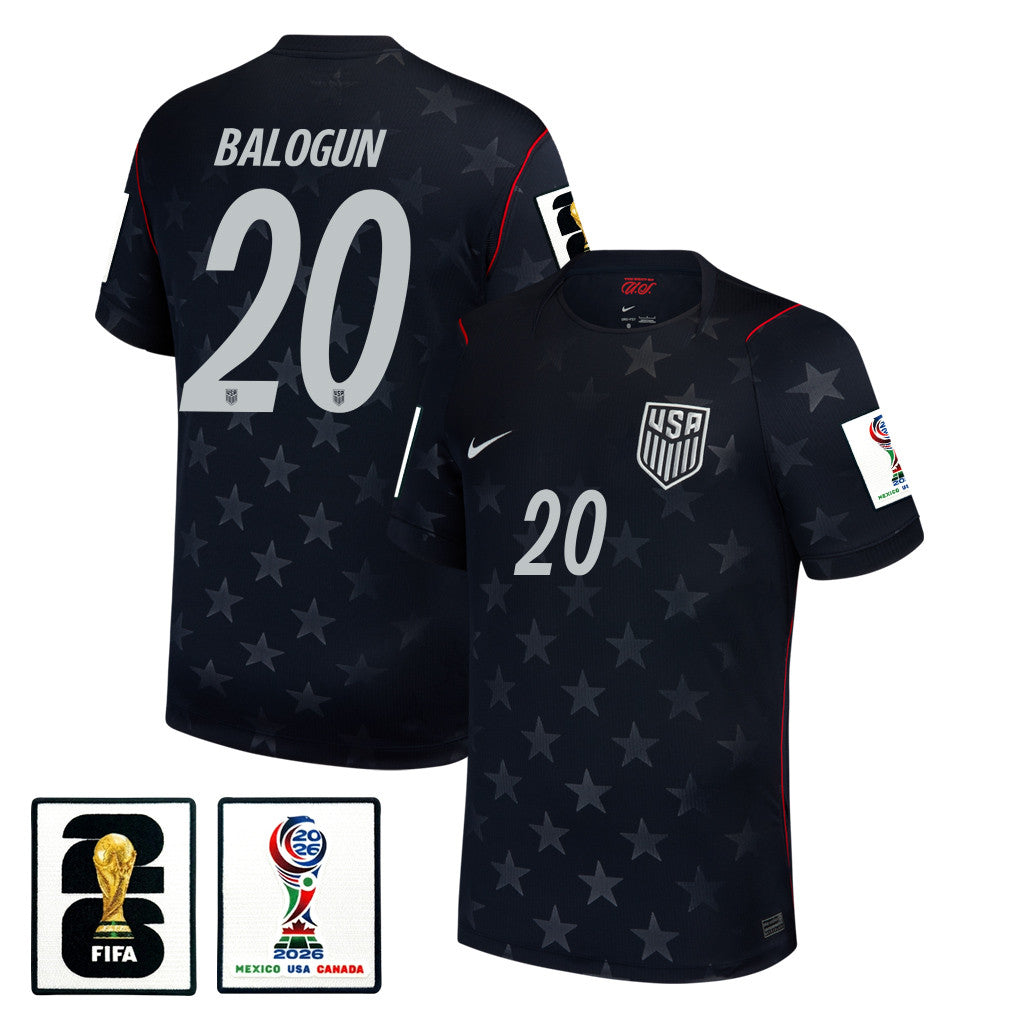 Folarin Balogun 20 USMNT 2026 Away Stadium Game Jersey - Blue Men