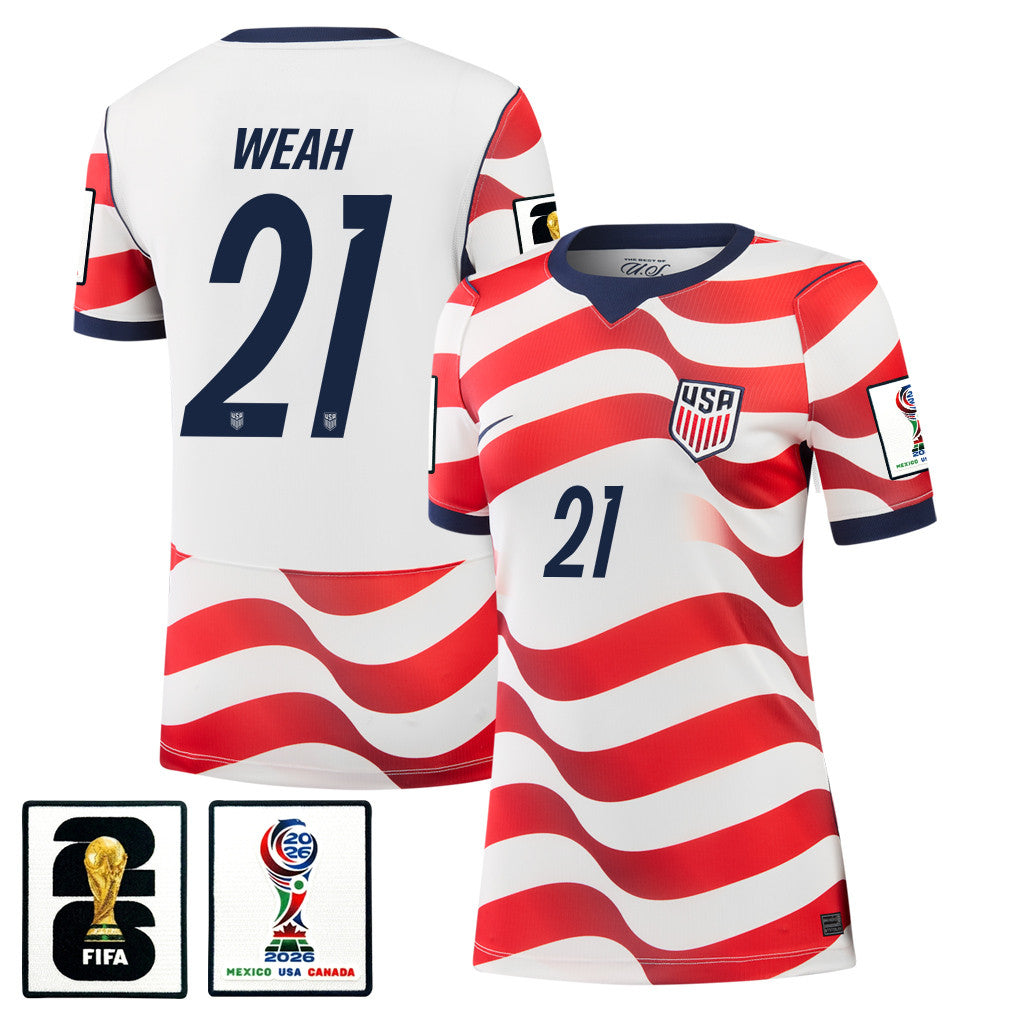 Timothy Weah 21 USMNT 2026 Women's Home Jersey - White