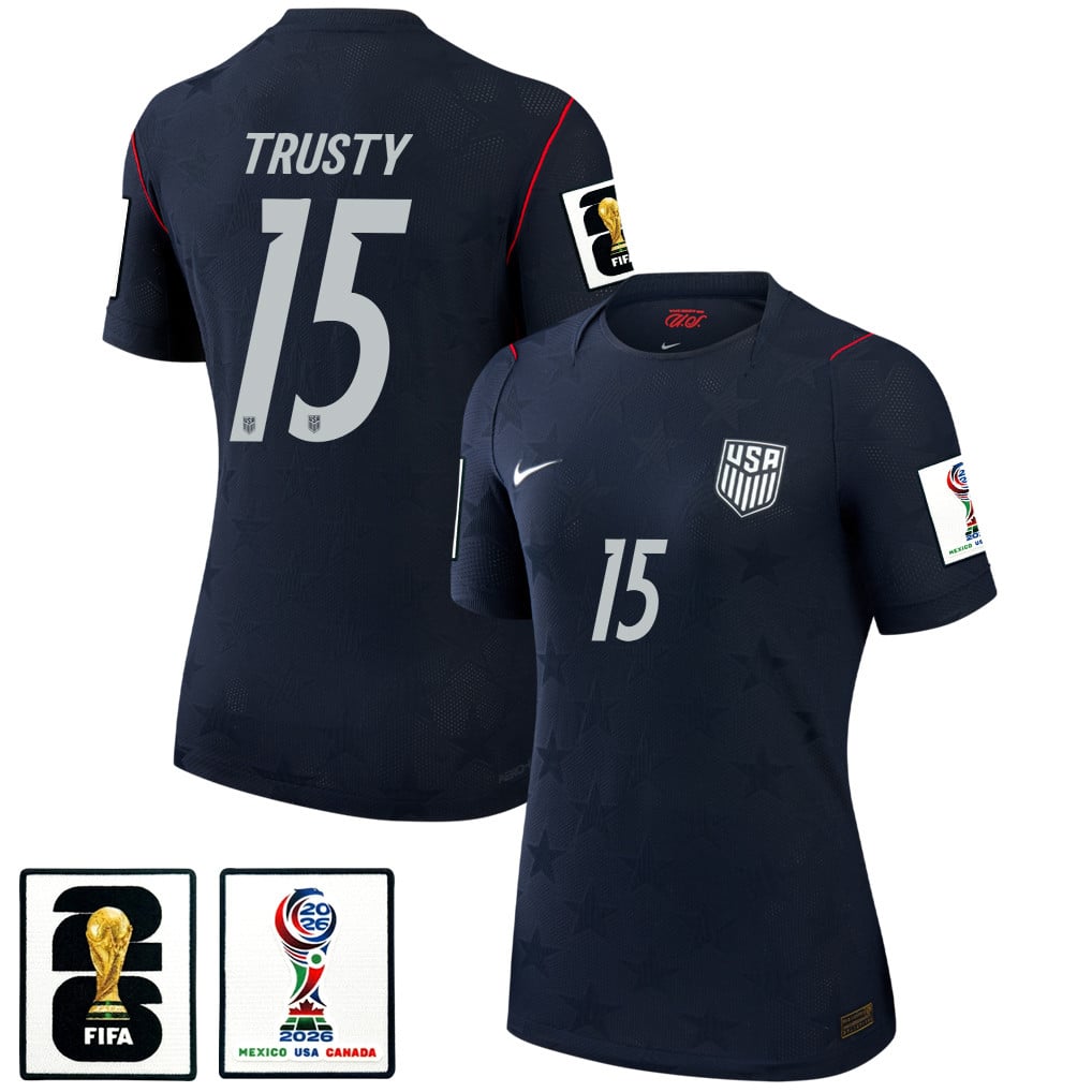 Auston Trusty 15 USMNT 2026 Women's Away Match Jersey - Black