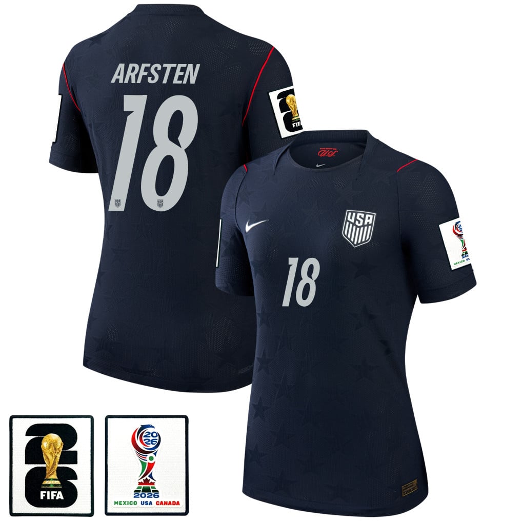 Max Arfsten 18 USMNT 2026 Women's Away Match Jersey - Black
