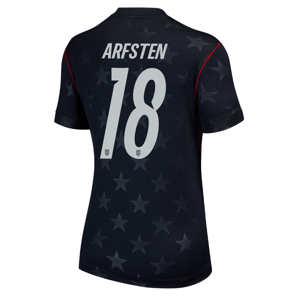 Max Arfsten 18 USMNT 2026 Women's Away Stadium Game Jersey - Black