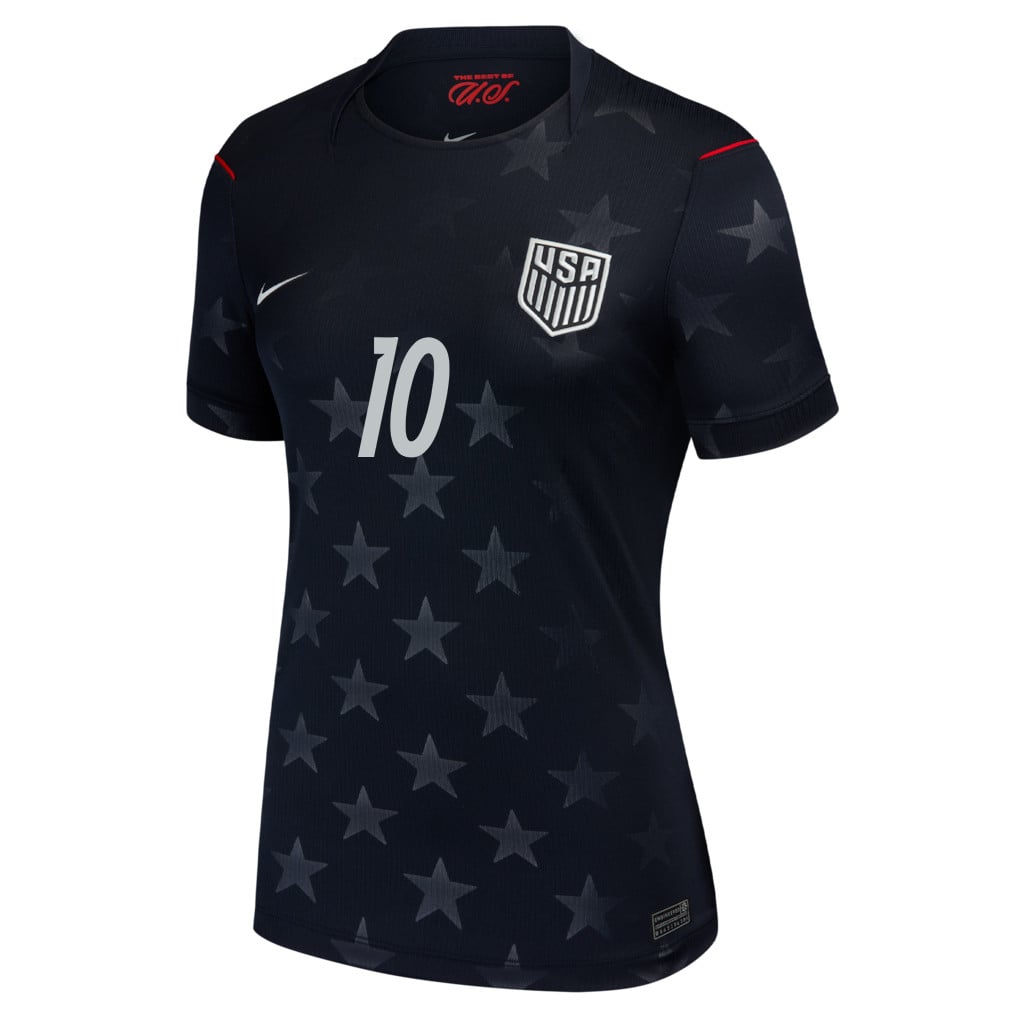Christian Pulisic 10 USMNT 2026 Women's Away Stadium Game Jersey - Black