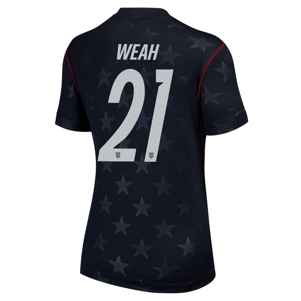 Timothy Weah 21 USMNT 2026 Women's Away Stadium Game Jersey - Black