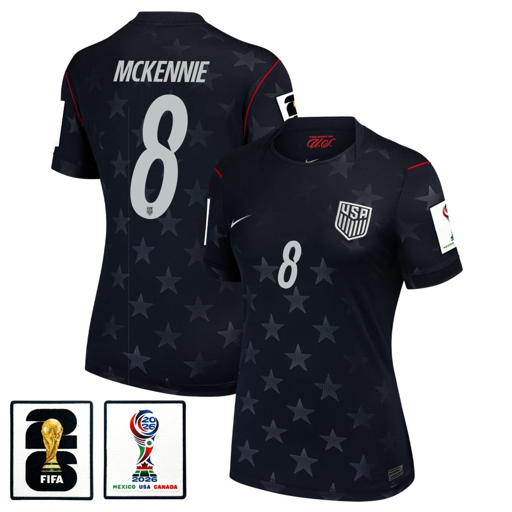 Weston McKennie 8 USMNT 2026 Women's Away Stadium Game Jersey - Black
