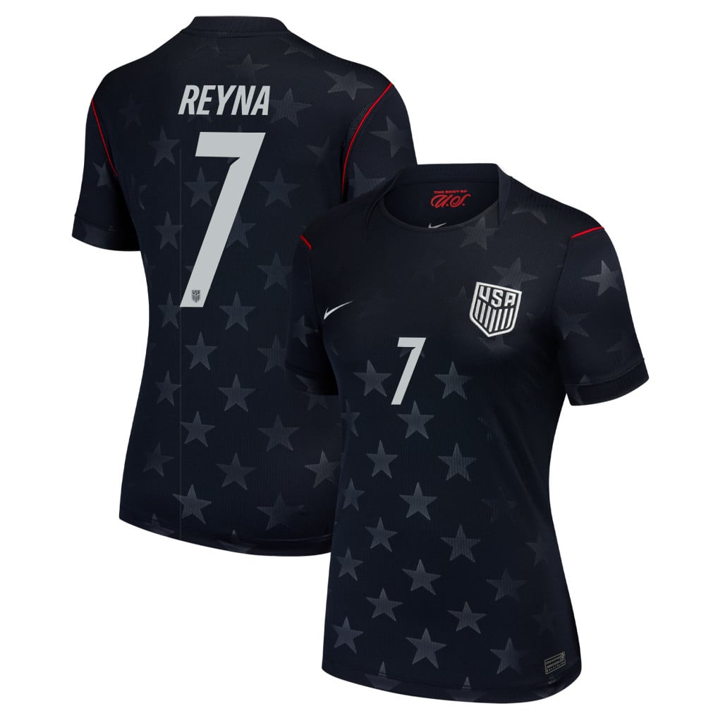 Giovanni Reyna 7 USMNT 2026 Women's Away Stadium Game Jersey - Black