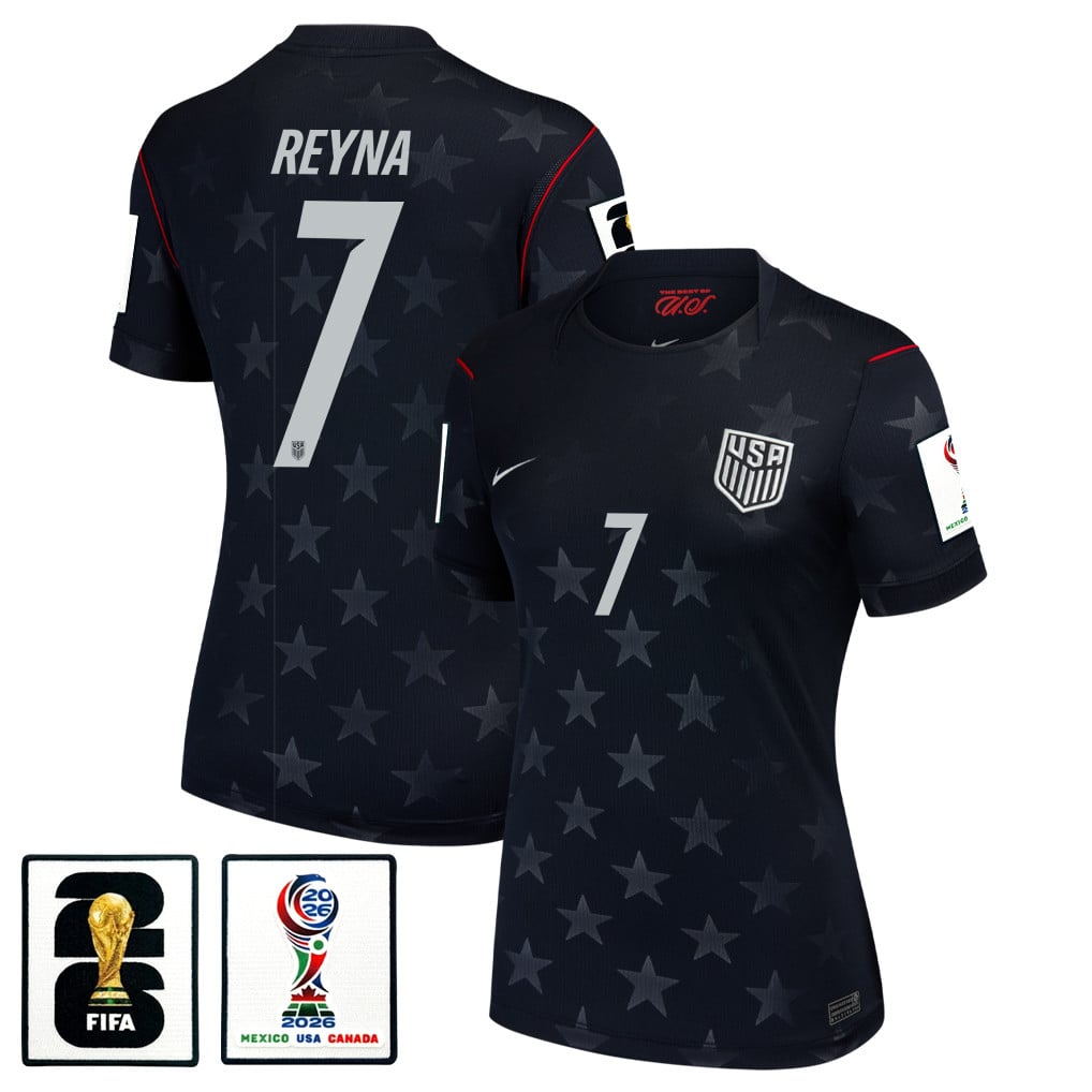 Giovanni Reyna 7 USMNT 2026 Women's Away Stadium Game Jersey - Black
