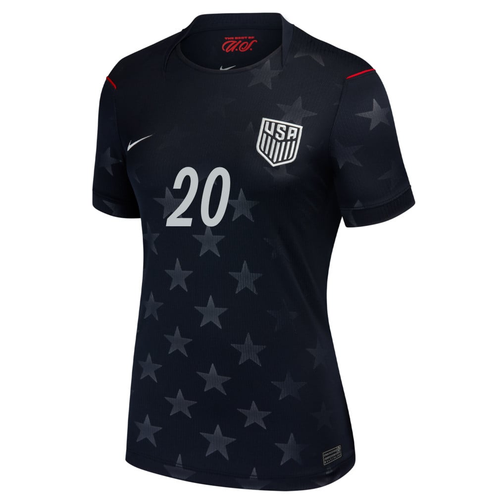 Folarin Balogun 20 USMNT 2026 Women's Away Stadium Game Jersey - Black