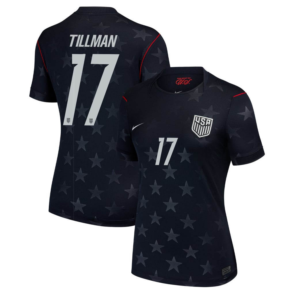 Malik Tillman 17 USMNT 2026 Women's Away Stadium Game Jersey - Black