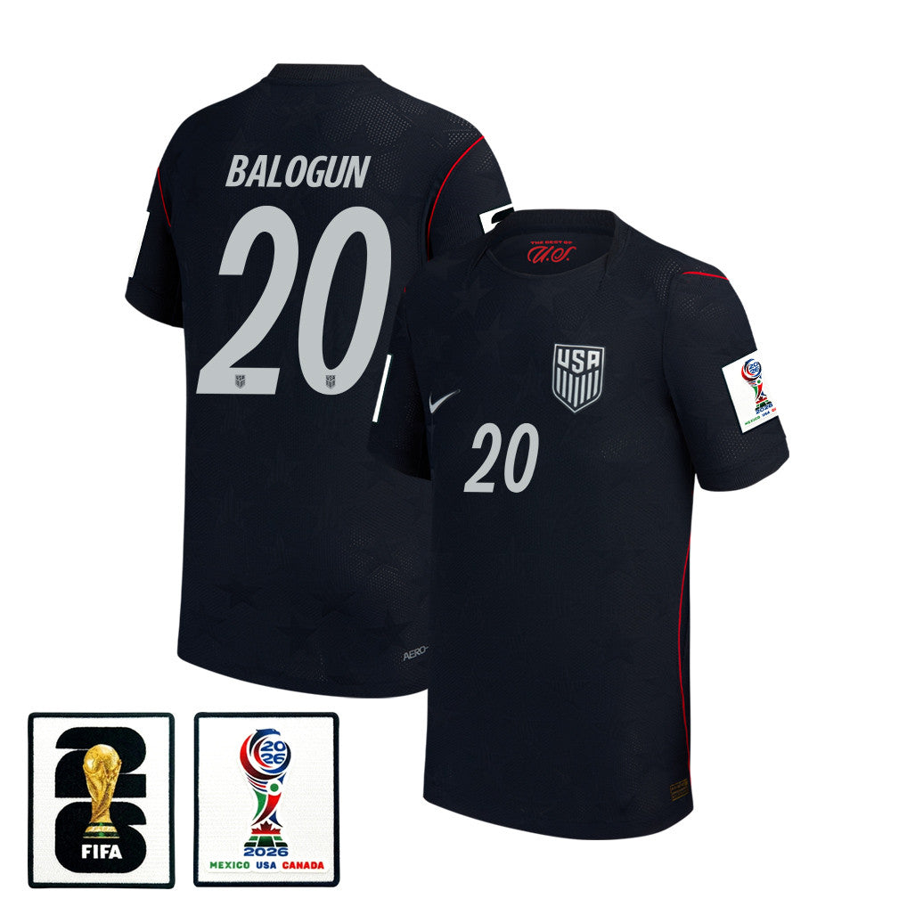 Folarin Balogun 20 USMNT Youth 2026 Away Match Jersey - Blue