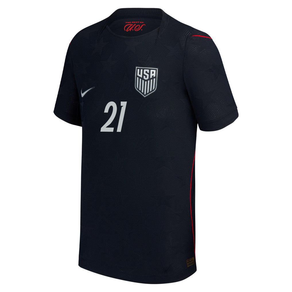 Timothy Weah 21 USMNT Youth 2026 Away Match Jersey - Blue