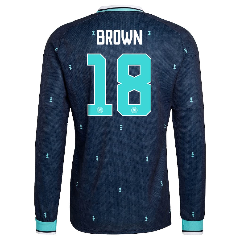 Nathaniel Brown 18 Germany National Team 2026 Away Long Sleeve Jersey - Navy