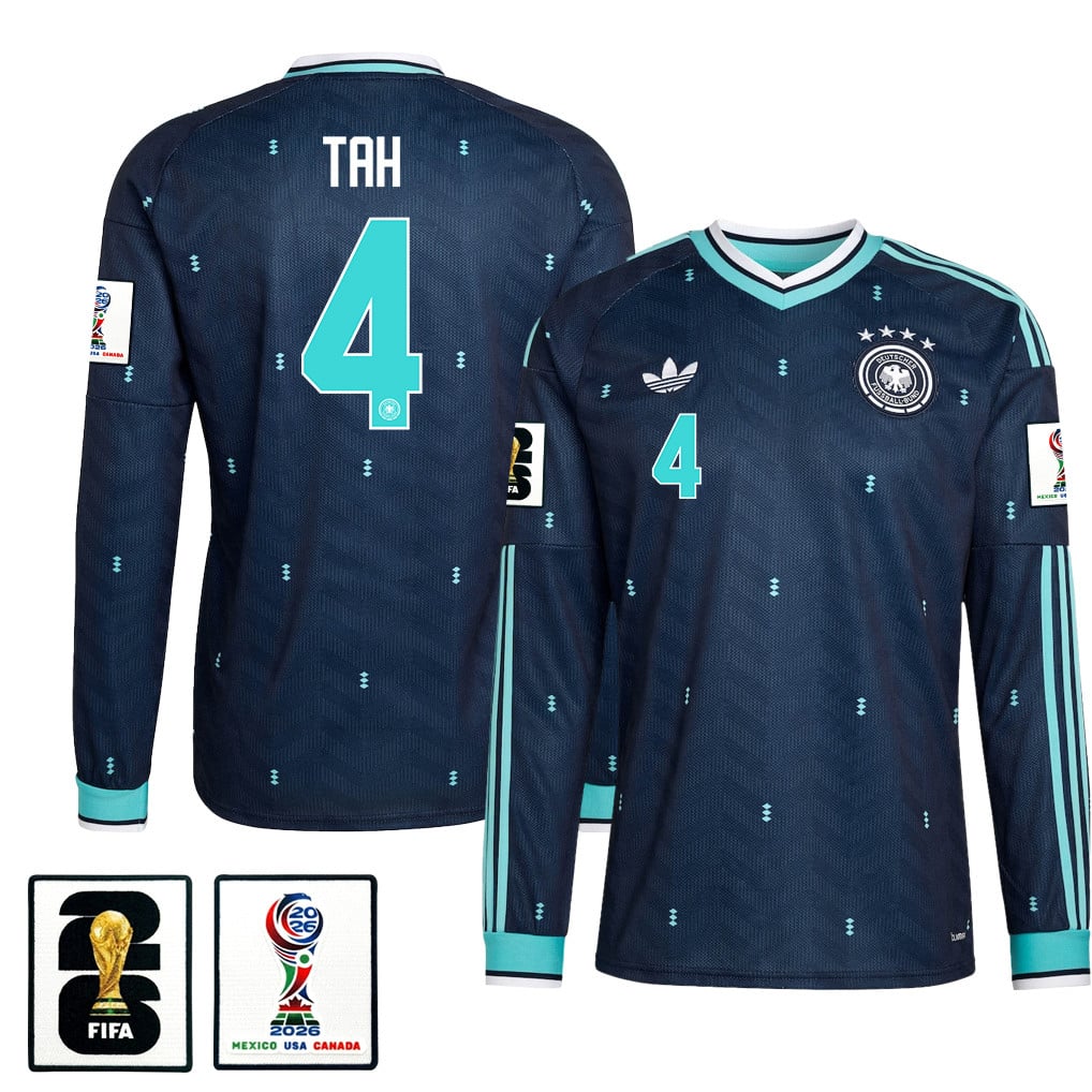Jonathan Tah 4 Germany National Team 2026 Away Long Sleeve Jersey - Navy
