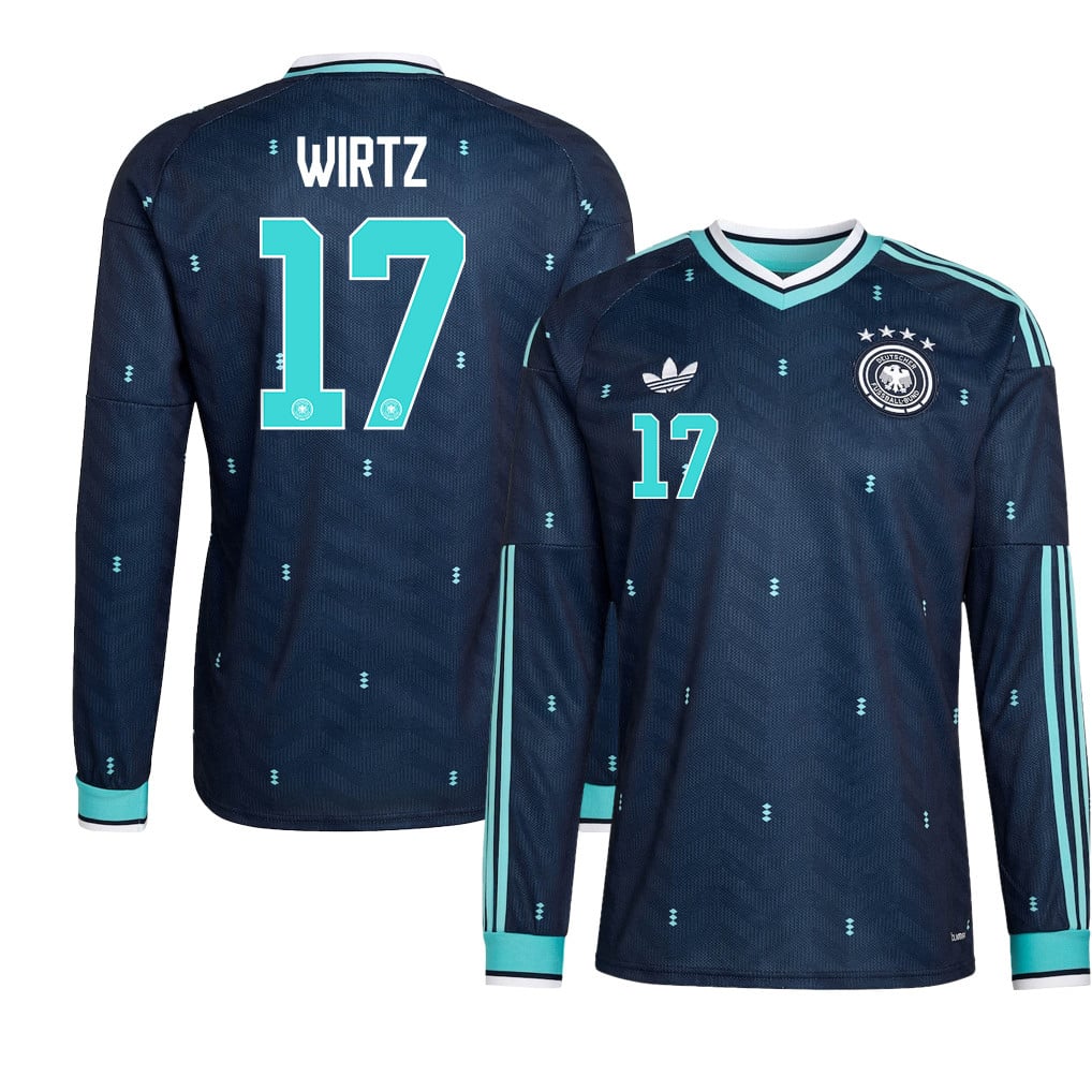 Florian Wirtz 17 Germany National Team 2026 Away Long Sleeve Jersey - Navy