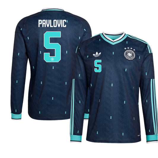 Aleksandar Pavlovic 5 Germany National Team 2026 Away Long Sleeve Jersey - Navy