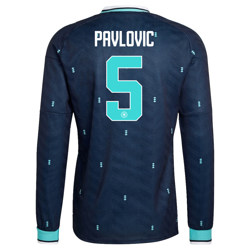 Aleksandar Pavlovic 5 Germany National Team 2026 Away Long Sleeve Jersey - Navy