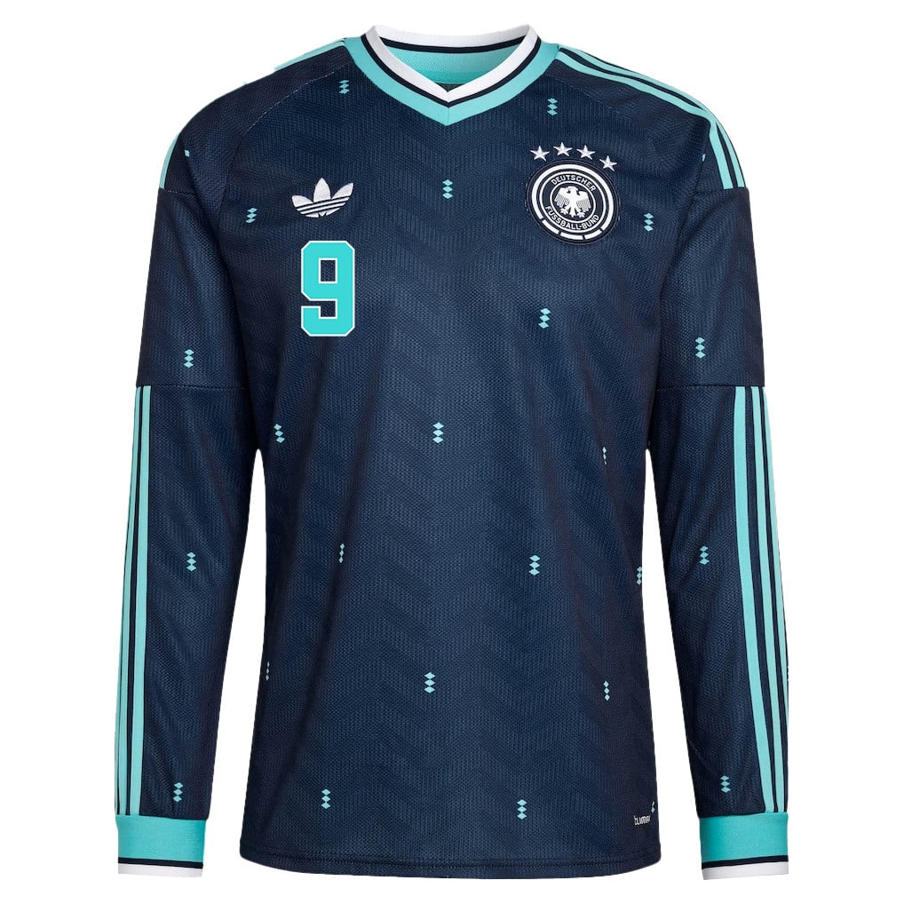 Assan Ouédraogo 9 Germany National Team 2026 Away Long Sleeve Jersey - Navy