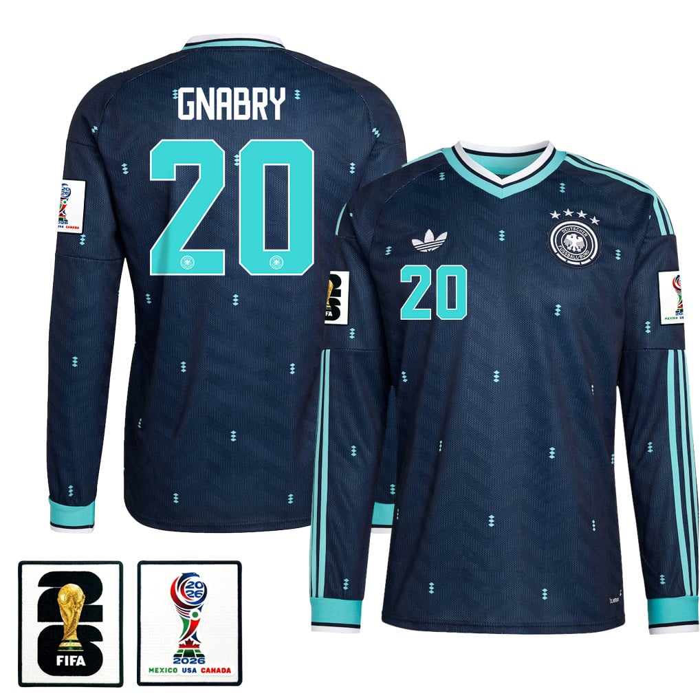 Serge Gnabry 20 Germany National Team 2026 Away Long Sleeve Jersey - Navy