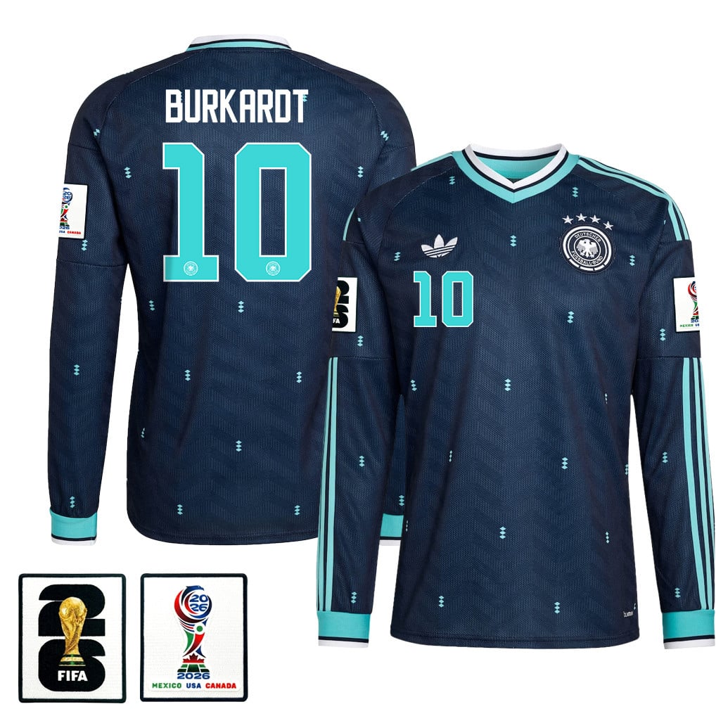Jonathan Burkardt 10 Germany National Team 2026 Away Long Sleeve Jersey - Navy