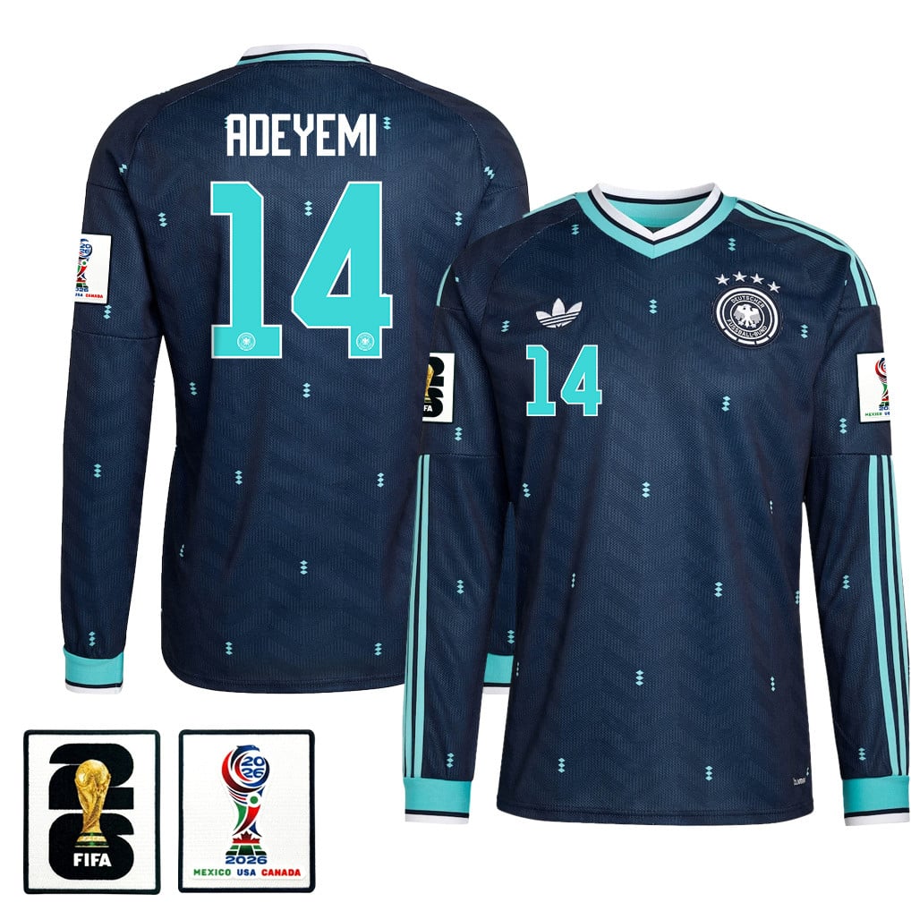 Karim Adeyemi 14 Germany National Team 2026 Away Long Sleeve Jersey - Navy