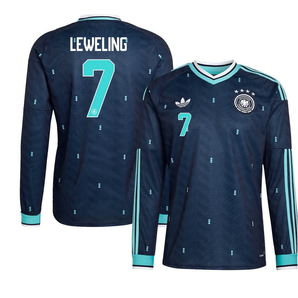 Jamie Leweling 7 Germany National Team 2026 Away Long Sleeve Jersey - Navy