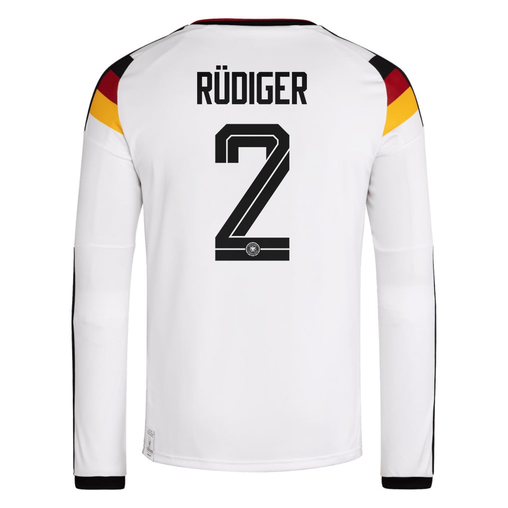 Antonio Rüdiger 2 Germany National Team 2026 Home Long Sleeve Jersey - White