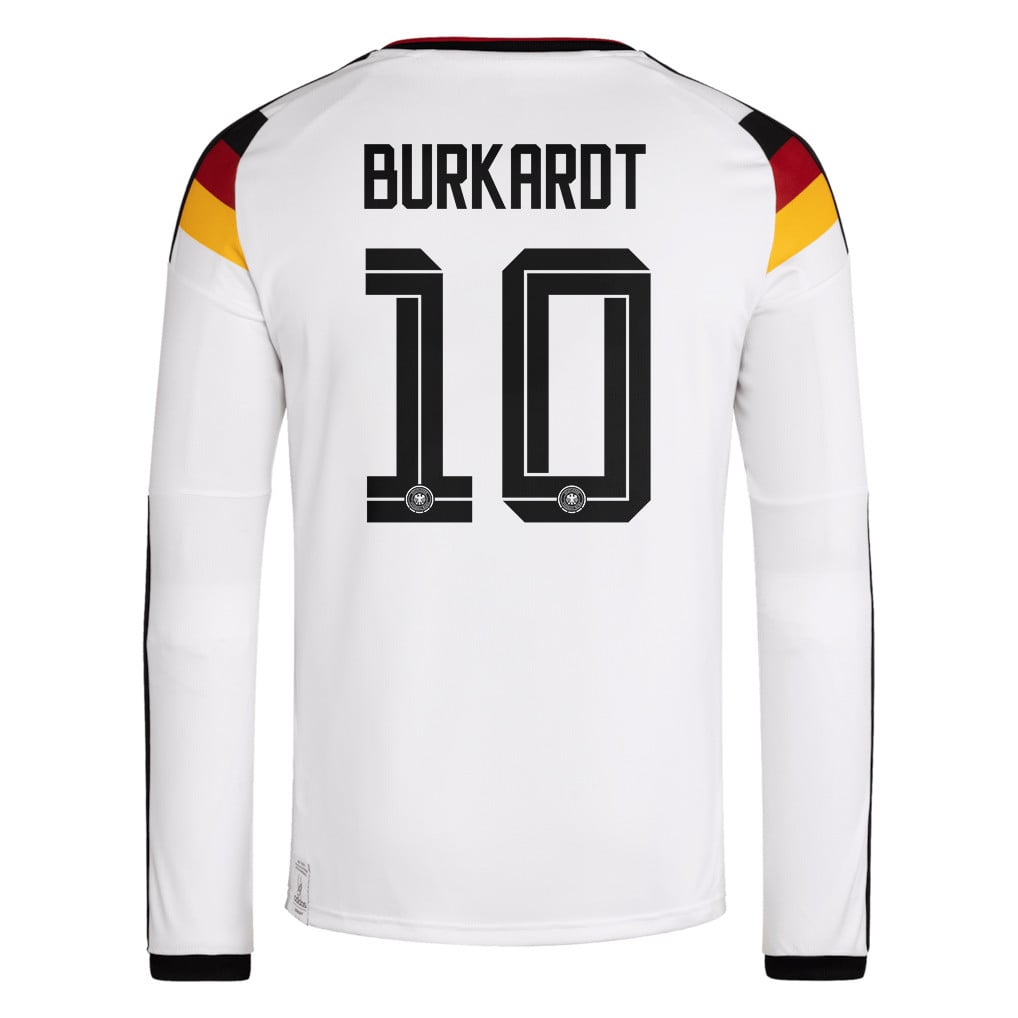 Jonathan Burkardt 10 Germany National Team 2026 Home Long Sleeve Jersey - White