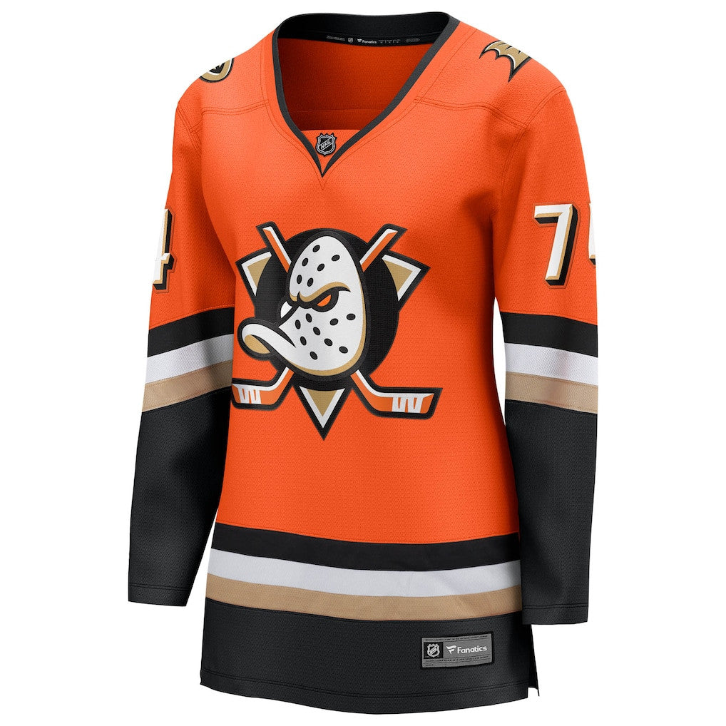 John Carlson 74 Anaheim Ducks Women's Home Breakaway Jersey - Orange