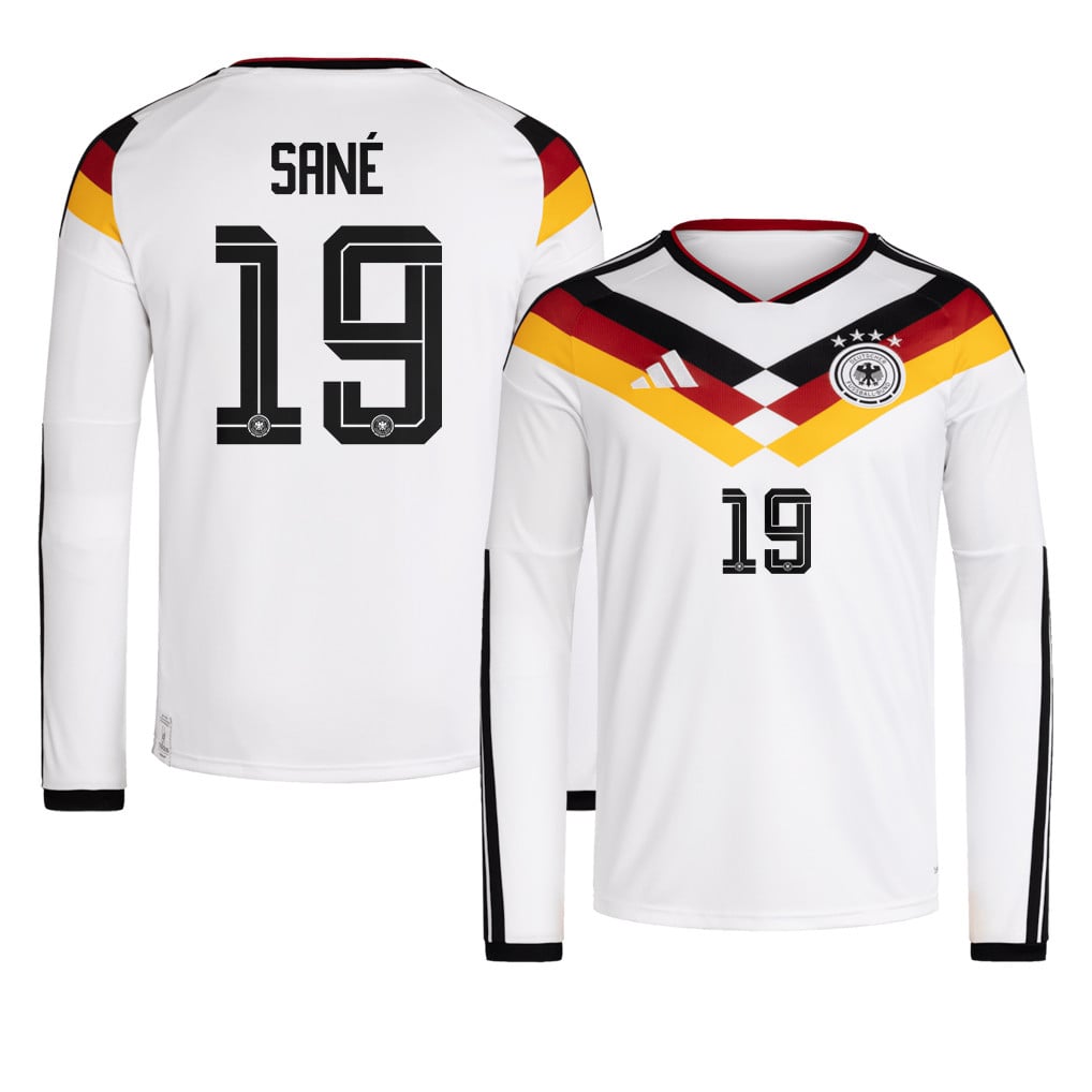 Leroy Sané 19 Germany National Team 2026 Home Long Sleeve Jersey - White