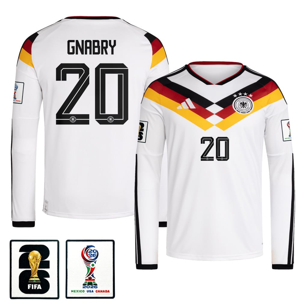 Serge Gnabry 20 Germany National Team 2026 Home Long Sleeve Jersey - White