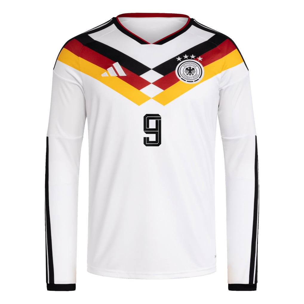 Assan Ouédraogo 9 Germany National Team 2026 Home Long Sleeve Jersey - White