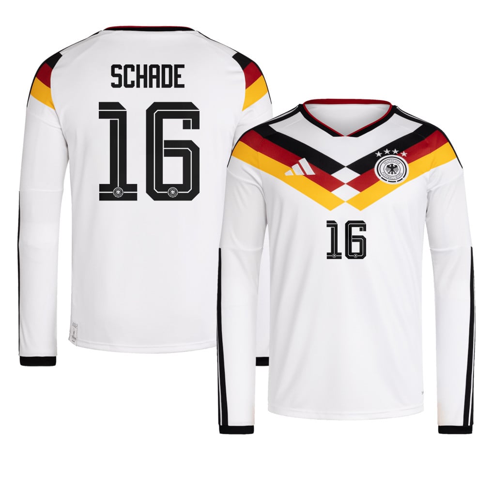 Kevin Schade 16 Germany National Team 2026 Home Long Sleeve Jersey - White