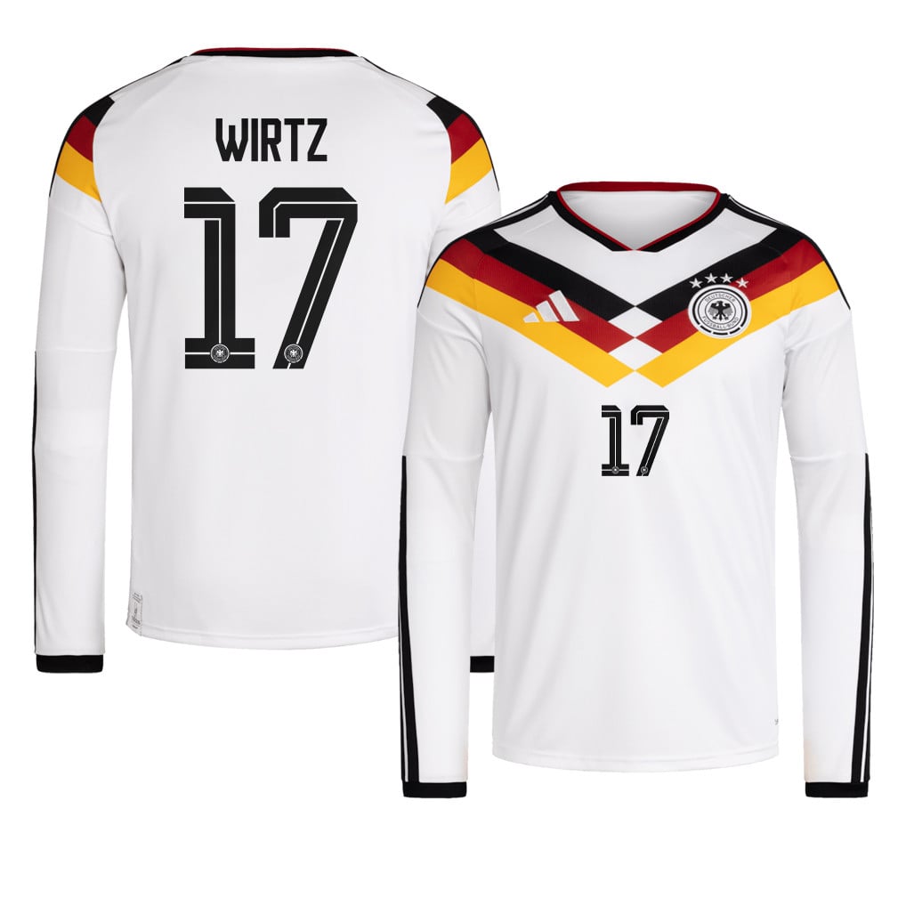 Florian Wirtz 17 Germany National Team 2026 Home Long Sleeve Jersey - White