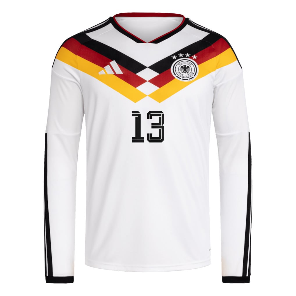 Felix Nmecha 13 Germany National Team 2026 Home Long Sleeve Jersey - White