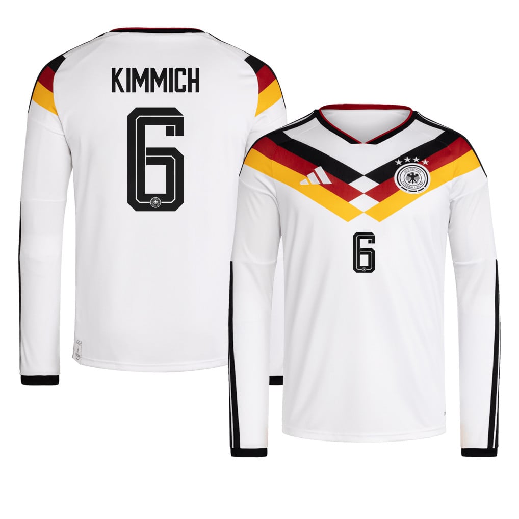 Joshua Kimmich 6 Germany National Team 2026 Home Long Sleeve Jersey - White