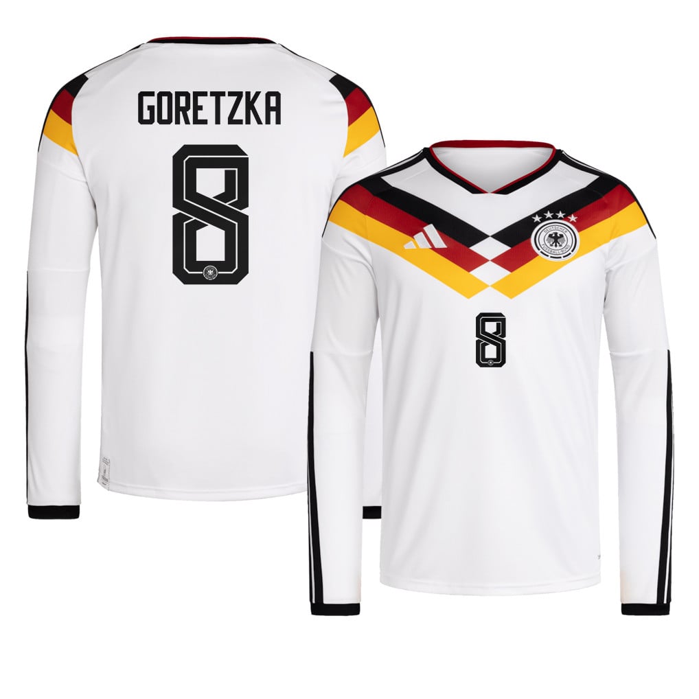 Leon Goretzka 8 Germany National Team 2026 Home Long Sleeve Jersey - White