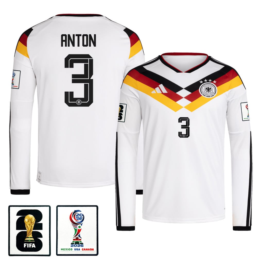 Waldemar Anton 3 Germany National Team 2026 Home Long Sleeve Jersey - White