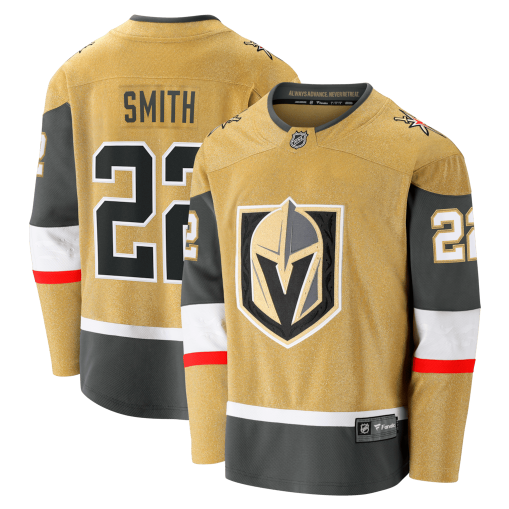 Cole Smith 22 Vegas Golden Knights Home Breakaway Men Jersey - Gold
