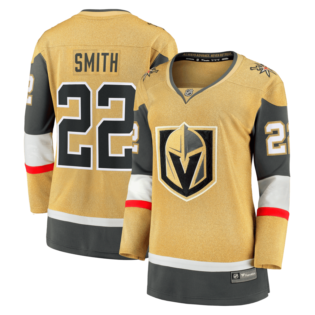 Cole Smith 22 Vegas Golden Knights Women's Home Breakaway Jersey - Gold