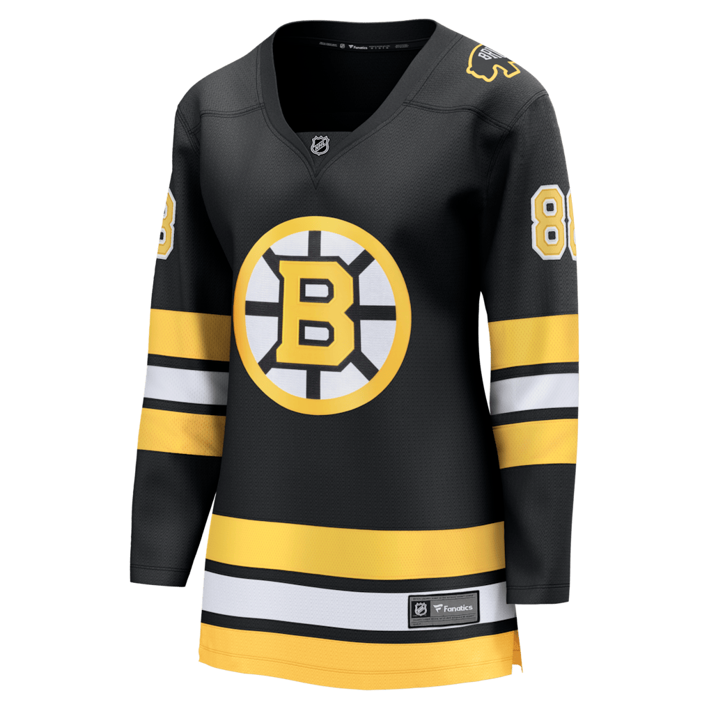 David Pastrnak 88 Boston Bruins Women's Home Breakaway Jersey - Black
