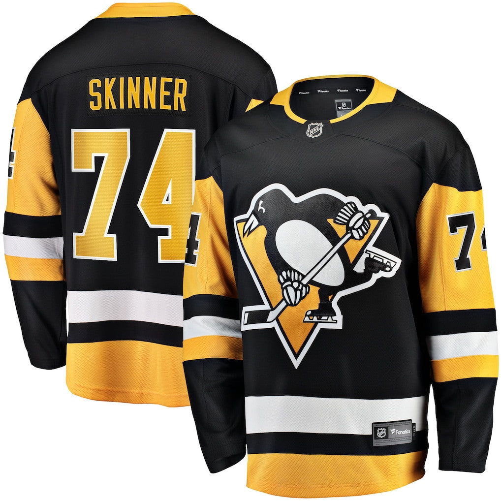 Stuart Skinner 74 Pittsburgh Penguins Home Breakaway Men Jersey - Black