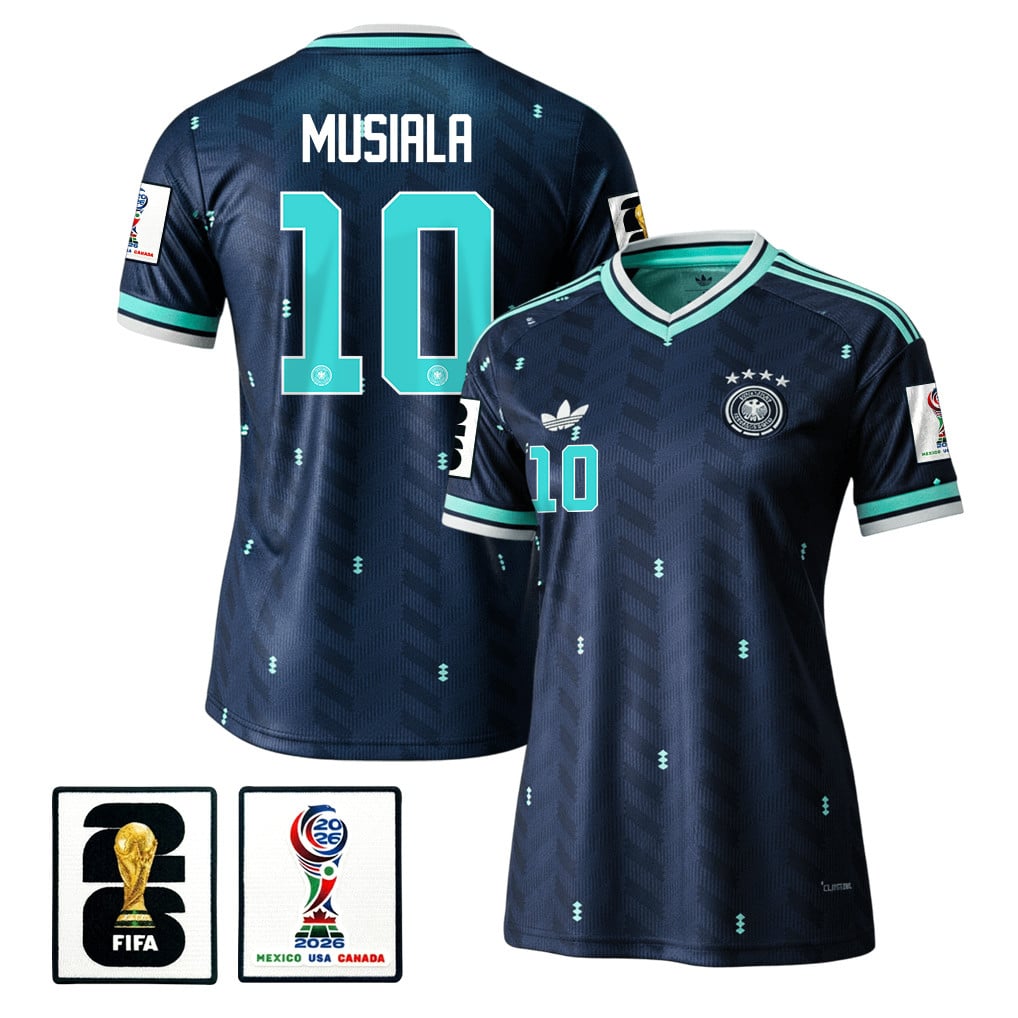 Jamal Musiala 10 Women's Germany National Team 2026 Away Jersey - Navy