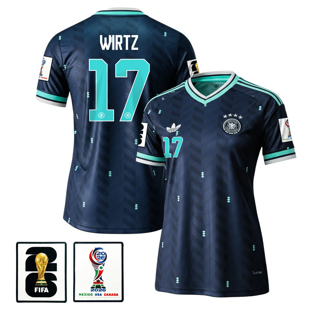 Florian Wirtz 17 Women's Germany National Team 2026 Away Jersey - Navy