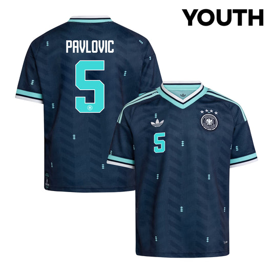 Aleksandar Pavlovic 5 Youth Germany National Team 2026 Away Jersey - Navy