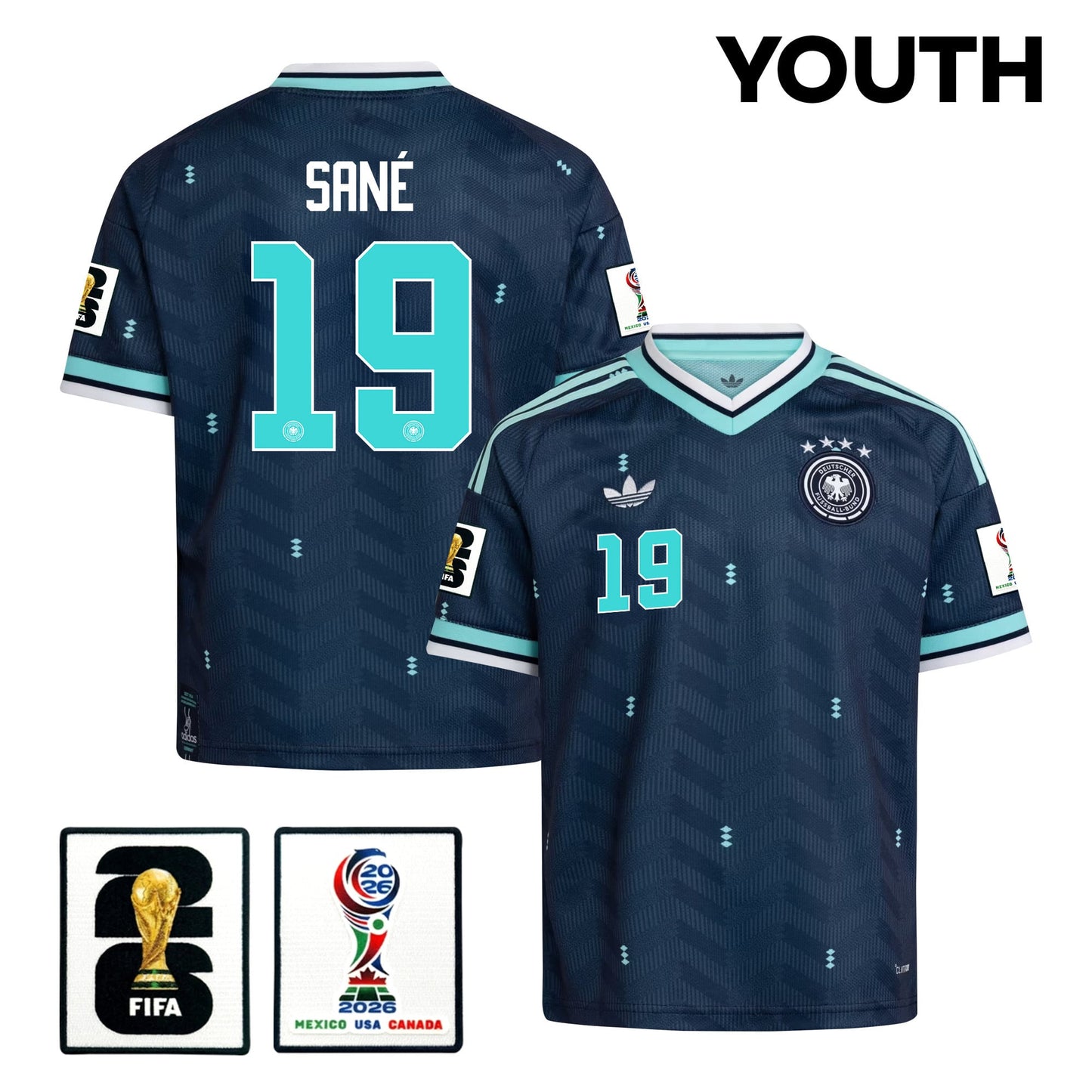 Leroy Sané 19 Youth Germany National Team 2026 Away Jersey - Navy