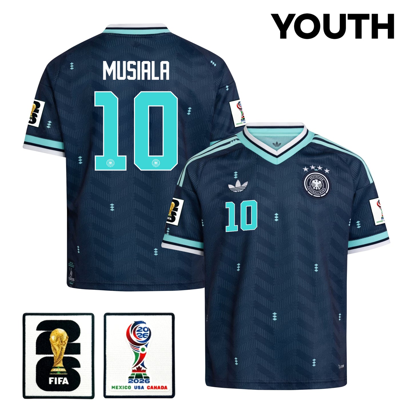 Jamal Musiala 10 Youth Germany National Team 2026 Away Jersey - Navy